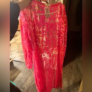 Hot pink sequin duster size 3X